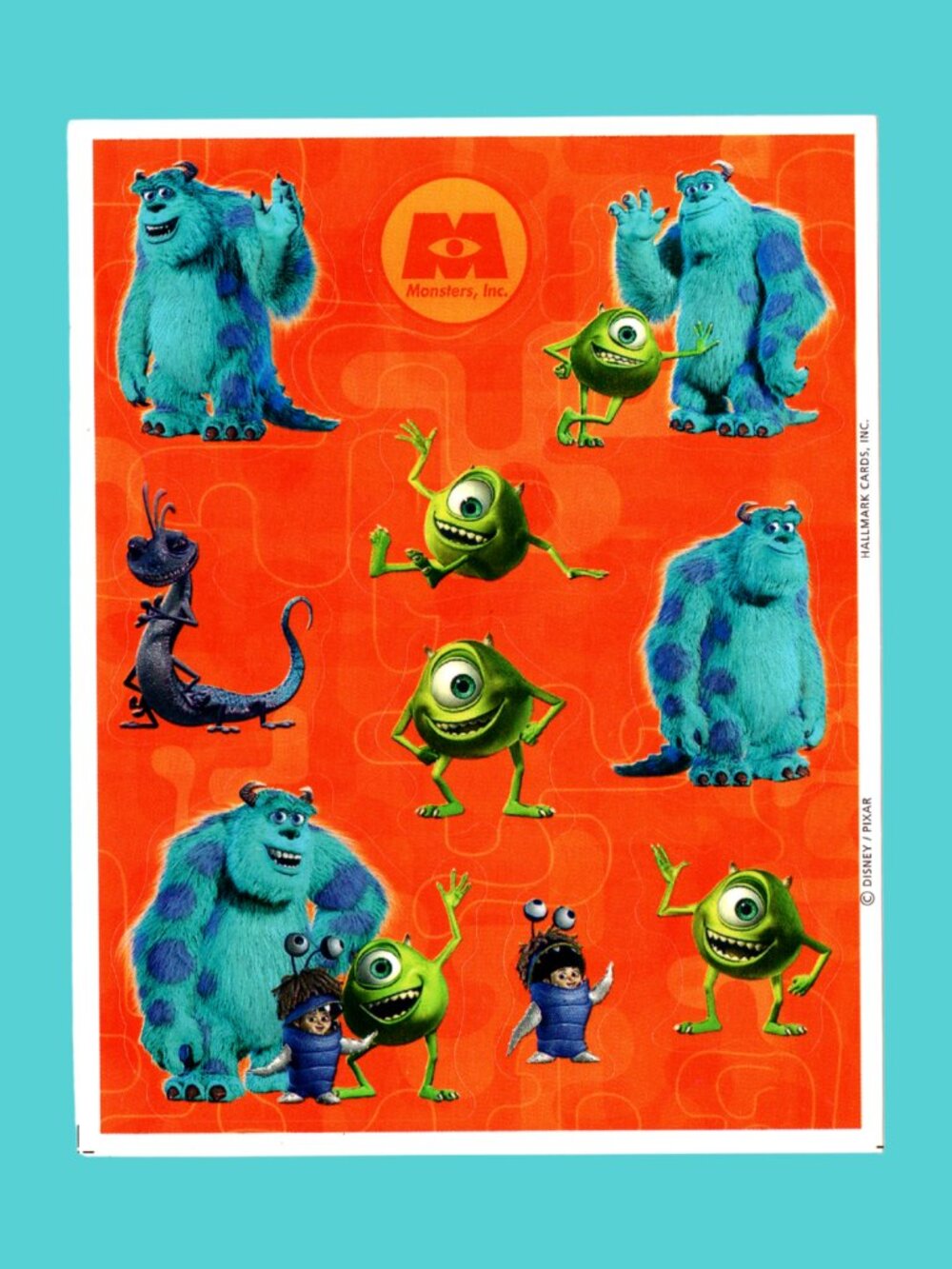 Hallmark x Disney Pixar Monsters Inc Y2K Sticker Sheet Retro Craft & Collecting
